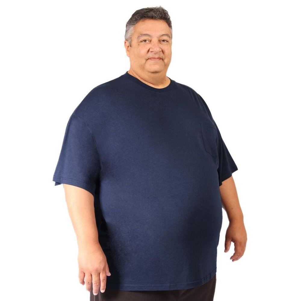6X Big Men Blueberry Crew Neck Tee 6XL Organic Bamboo Blend T-Shirt - Picture 2 of 5